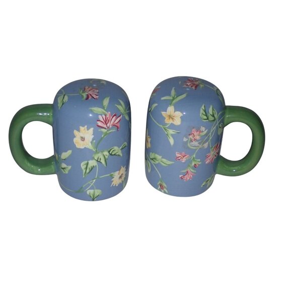 Waverly Masterpiece  Salt & Pepper Shakers Stove‎ Top NEW Blue Floral Large - Picture 3 of 7